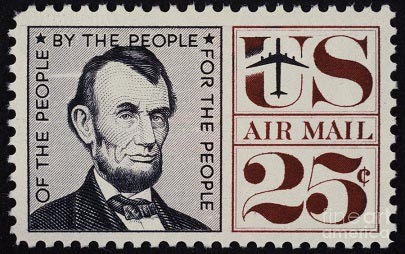 Stamp depicting Abraham Lincoln 