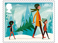 christmas stamp Great Britain 2014