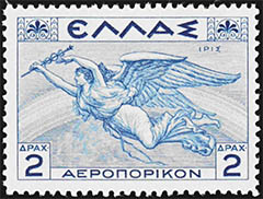 The messenger of the Gods, Iris on stamp