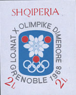 Stamp block issued by Albania 1968