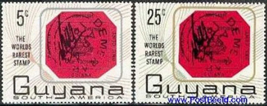 British Guiana 1c Magenta on stamp