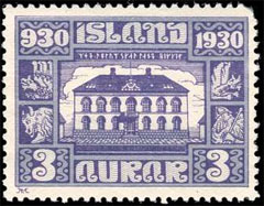 parliament building in Reykjavik stamp